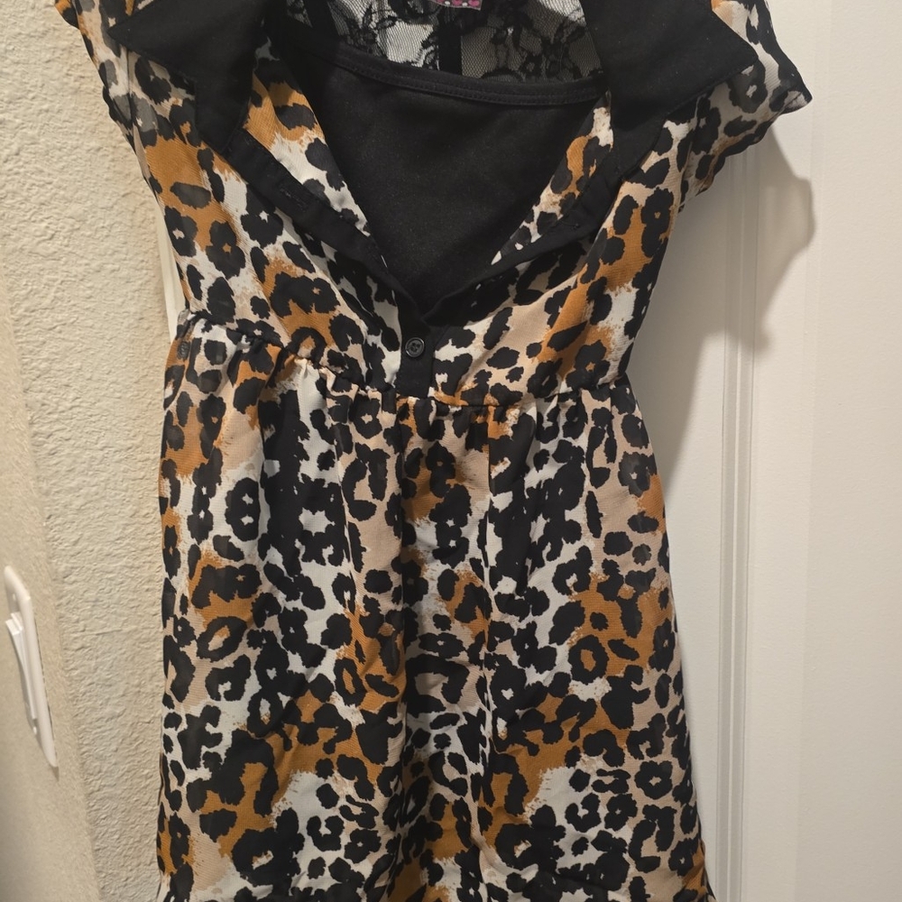 Leopard Print Kids Blouse